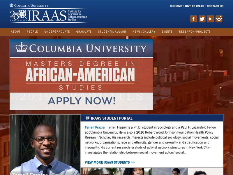 Columbia University: Institute for Research in African American Studies Website Columbia University: Institute for Research in African American Studies Website