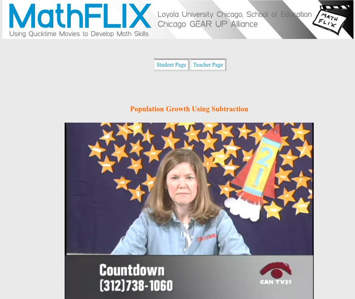 Math Flix: Ratios: Population Growth Using Subtraction Instructional Video Math Flix: Ratios: Population Growth Using Subtraction Instructional Video