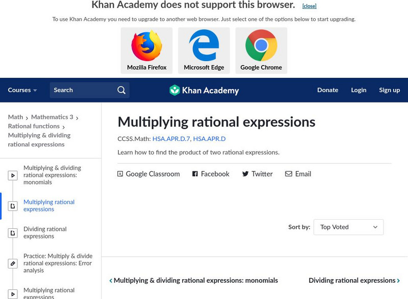 Khan Academy: Multiplying Rational Expressions Unit Plan Khan Academy: Multiplying Rational Expressions Unit Plan