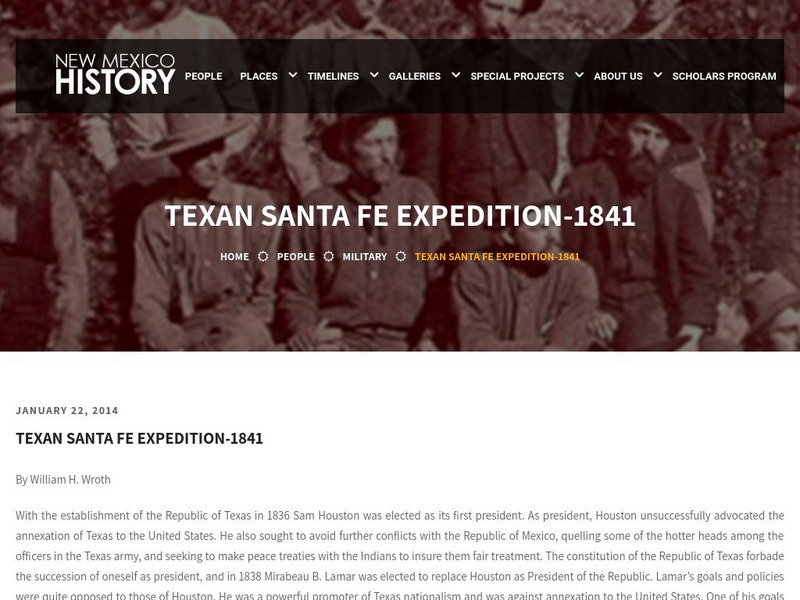 Office of the State Historian: 1841 Texan Santa Fe Expedition Article Office of the State Historian: 1841 Texan Santa Fe Expedition Article