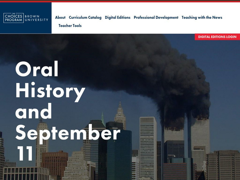 Choices: Teaching With the News: Oral History and September 11 Unit Plan