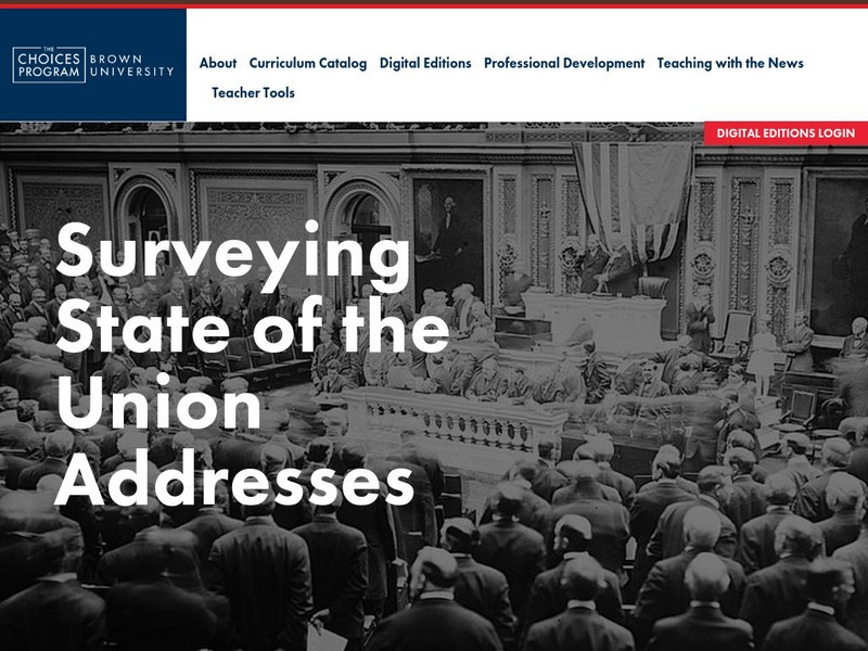 Choices: Teaching With the News: Surveying State of the Union Addresses Unit Plan Choices: Teaching With the News: Surveying State of the Union Addresses Unit Plan
