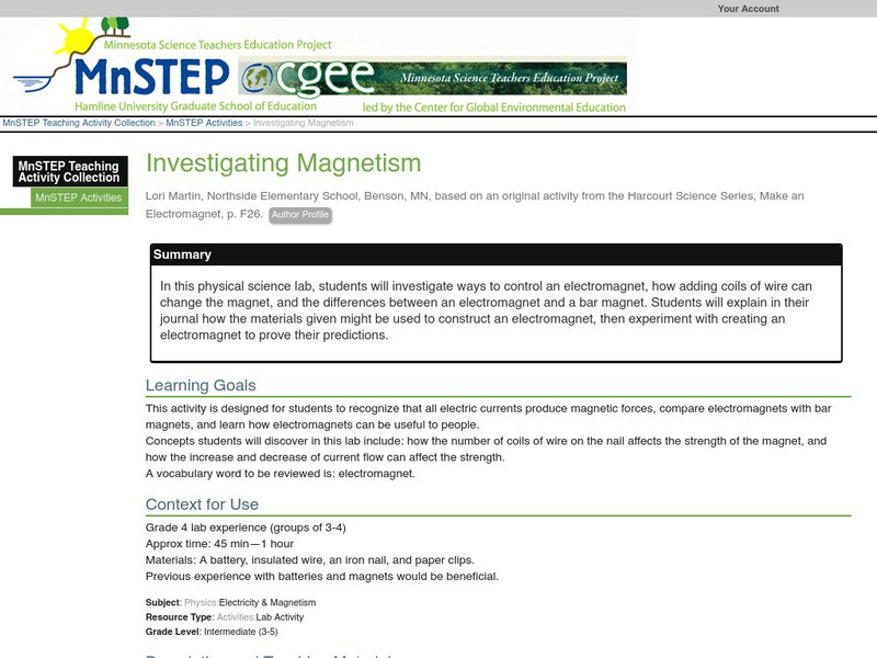 Serc: Investigating Magnetism Lesson Plan