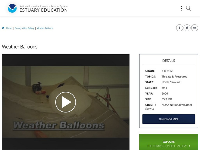 Noaa: Estuary Education: Weather Balloons Instructional Video Noaa: Estuary Education: Weather Balloons Instructional Video