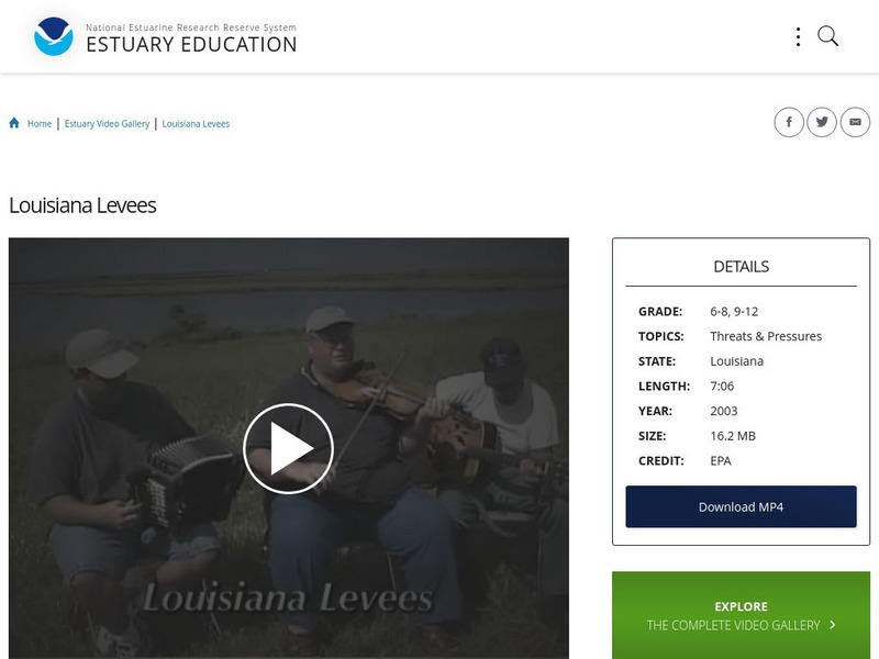 Noaa: Estuary Education: Louisiana Levees Instructional Video Noaa: Estuary Education: Louisiana Levees Instructional Video