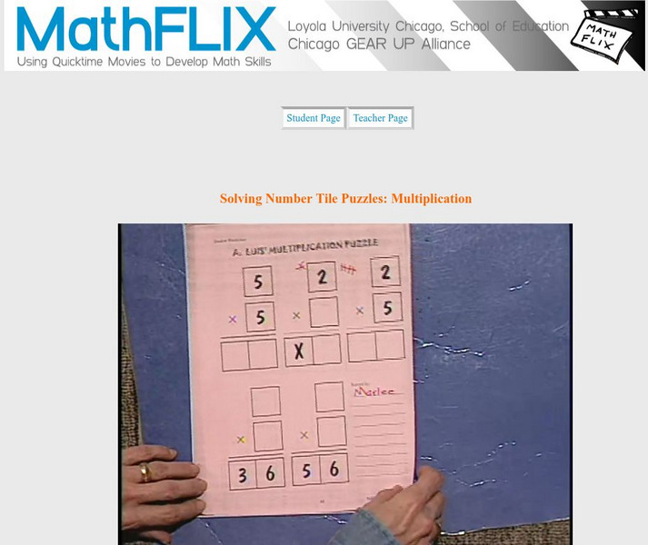 Math Flix: Solving Number Tile Puzzles: Multiplication 2 Instructional Video Math Flix: Solving Number Tile Puzzles: Multiplication 2 Instructional Video