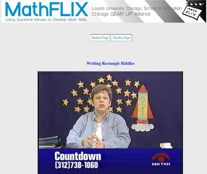 Math Flix: Area & Perimeter Writing Rectangle Riddles Instructional Video Math Flix: Area & Perimeter Writing Rectangle Riddles Instructional Video