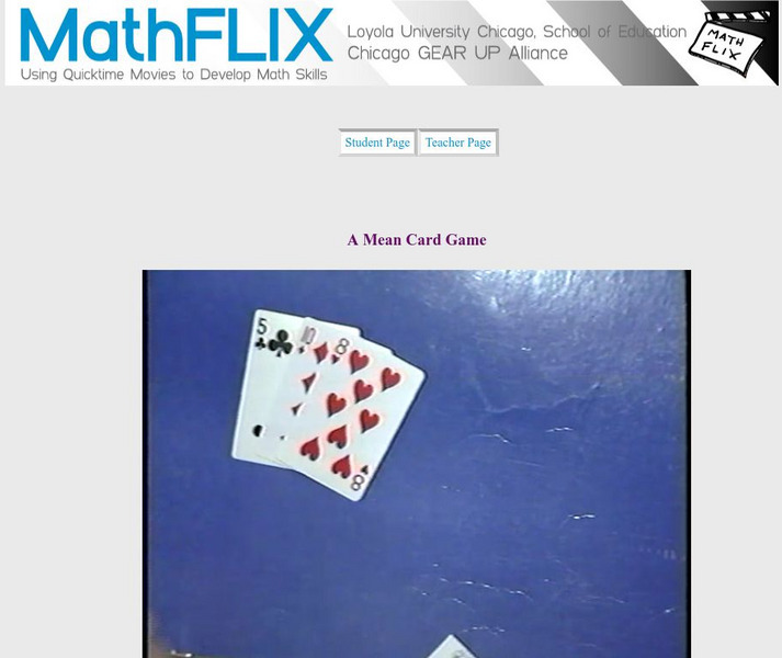 Math Flix: Statistics: Mean a Mean Card Game Instructional Video