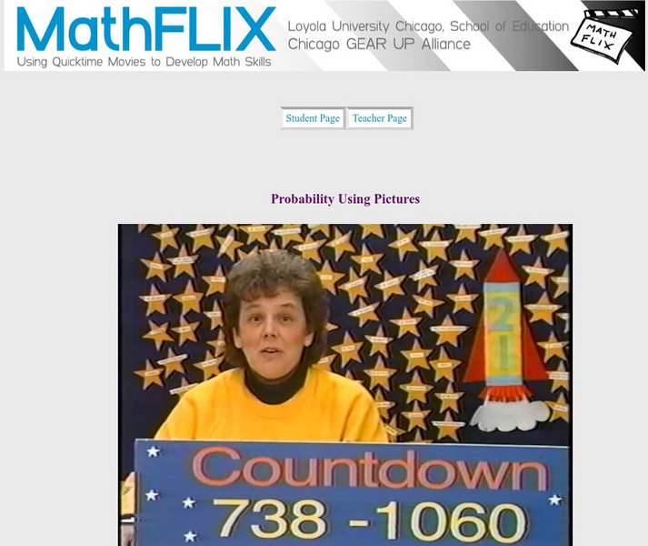 Math Flix: Probability: Using Pictures Instructional Video Math Flix: Probability: Using Pictures Instructional Video