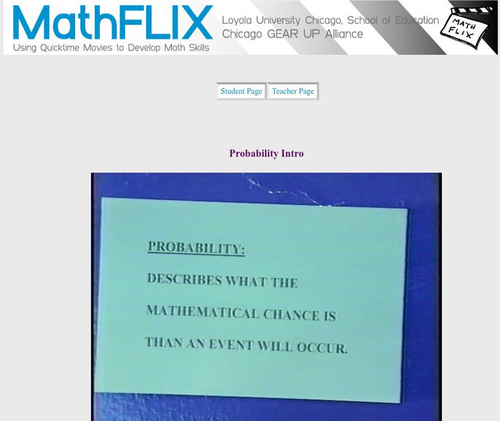 Math Flix: Probability: Introduction Instructional Video Math Flix: Probability: Introduction Instructional Video