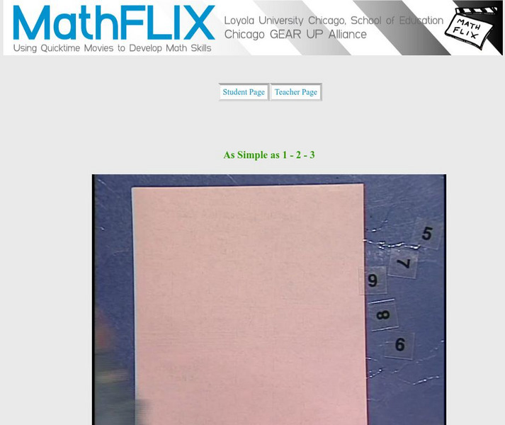 Math Flix: Simple as 1, 2, 3 Instructional Video Math Flix: Simple as 1, 2, 3 Instructional Video
