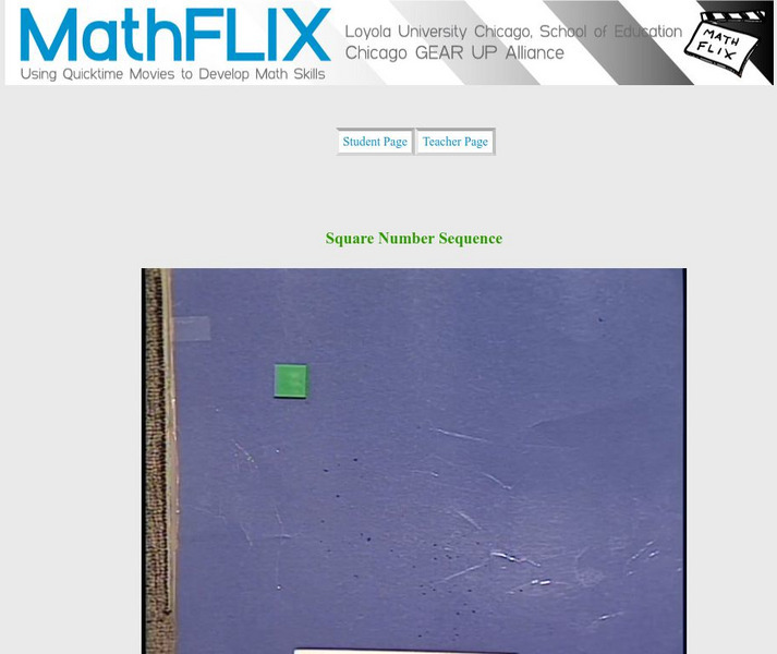 Math Flix: Square Number Sequence Instructional Video for 5th - 8th ...
