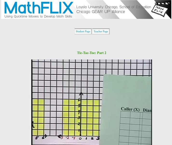 Math Flix: Coordinate Plane Graphing: Tic Tac Toe 2 Instructional Video