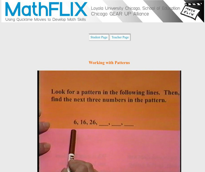 Math Flix: Working With Patterns Instructional Video