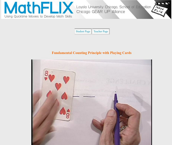 Math Flix: Fundamental Counting Principle Card Activity Instructional Video