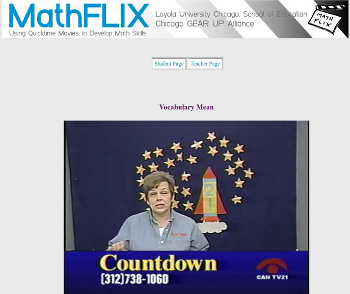 Math Flix: Statistics: Measures of Central Tendency: Vocabulary Median Instructional Video