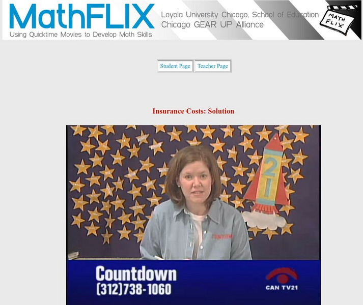Math Flix: Extended Response: Insurance Costs: Solution Instructional Video