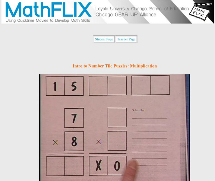 Math Flix: Intro to Number Tile Puzzles: Multiplication 1 Instructional Video Math Flix: Intro to Number Tile Puzzles: Multiplication 1 Instructional Video
