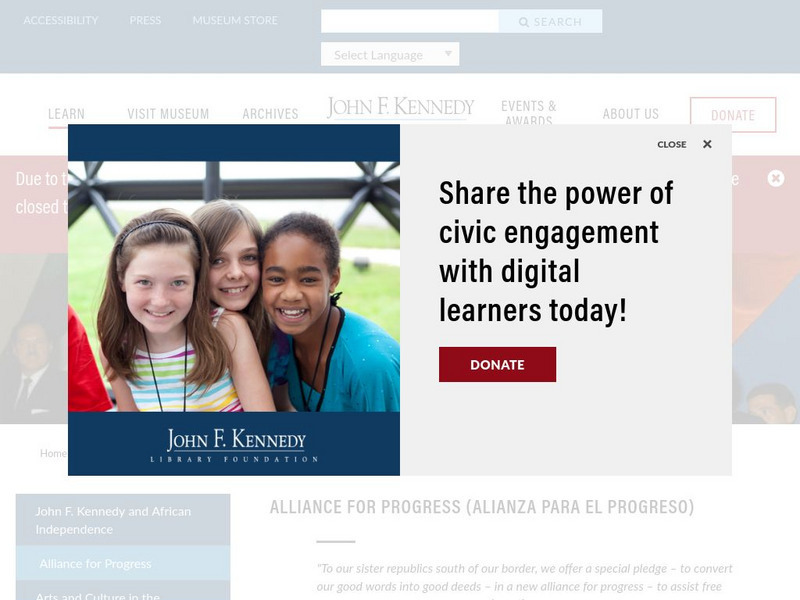 Jfk Presidential Library and Museum: Alliance for Progress Website Jfk Presidential Library and Museum: Alliance for Progress Website