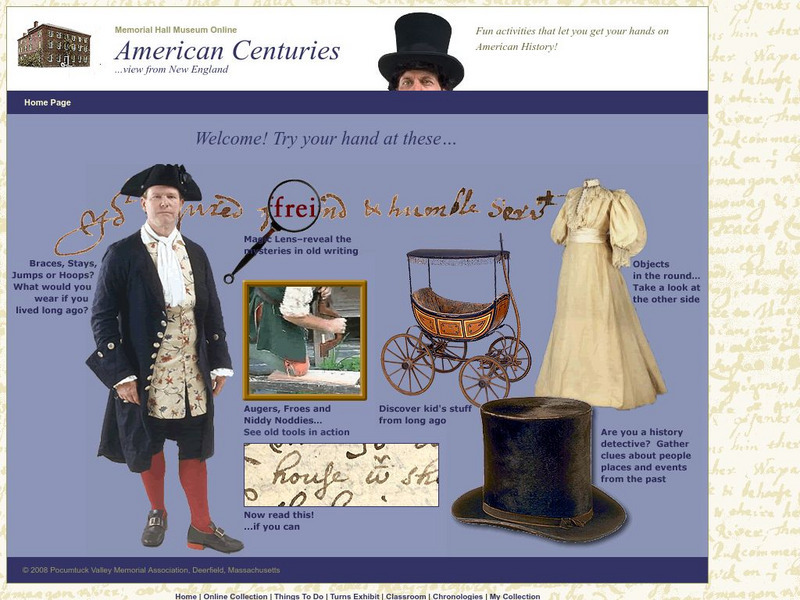Memorial Hall Museum: American Centuries: Kids' Home Page Interactive Memorial Hall Museum: American Centuries: Kids' Home Page Interactive