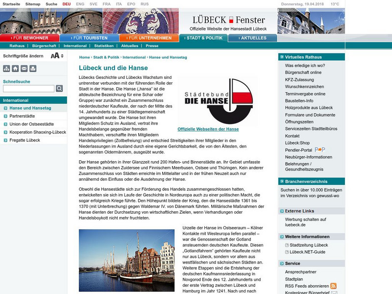 Hansestadt Lubeck Website