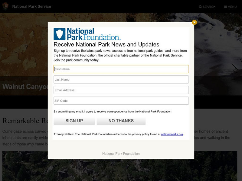 National Park Service: Walnut Canyon National Monument Website