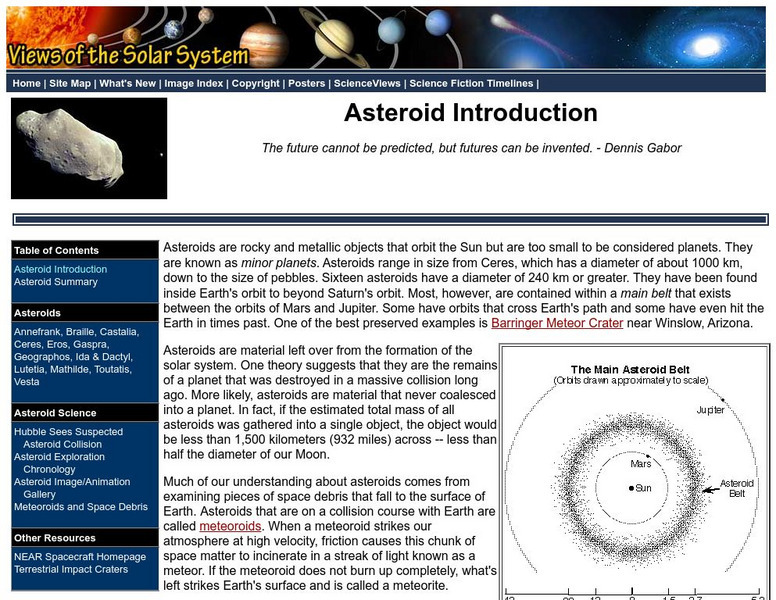 Views of the Solar System: Asteroid Introduction Handout Views of the Solar System: Asteroid Introduction Handout