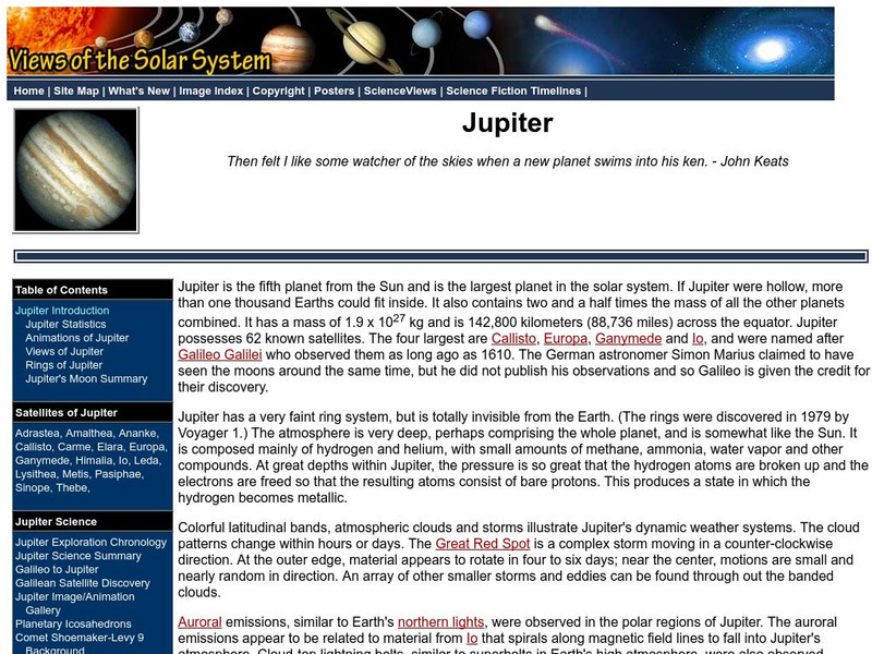 Views of the Solar System: Jupiter Handout Views of the Solar System: Jupiter Handout