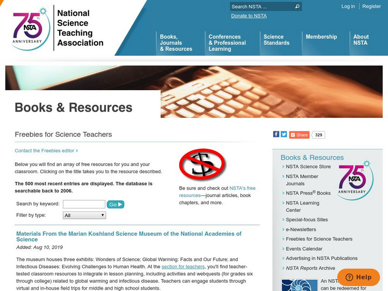 Nsta: Freebies for Science Teacher Professional Doc