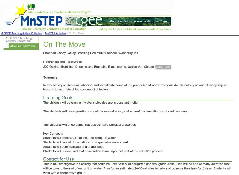 Serc: On the Move Activity