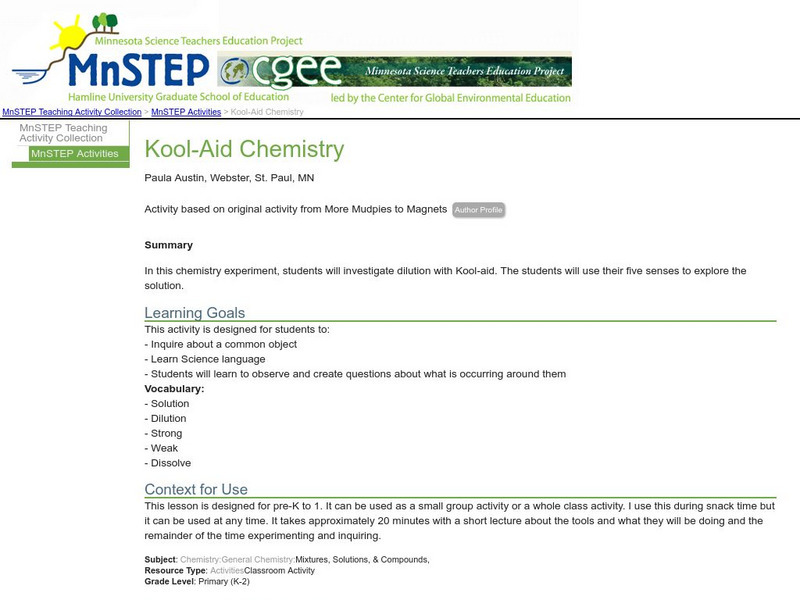 Serc: Kool Aid Chemistry Activity Serc: Kool Aid Chemistry Activity