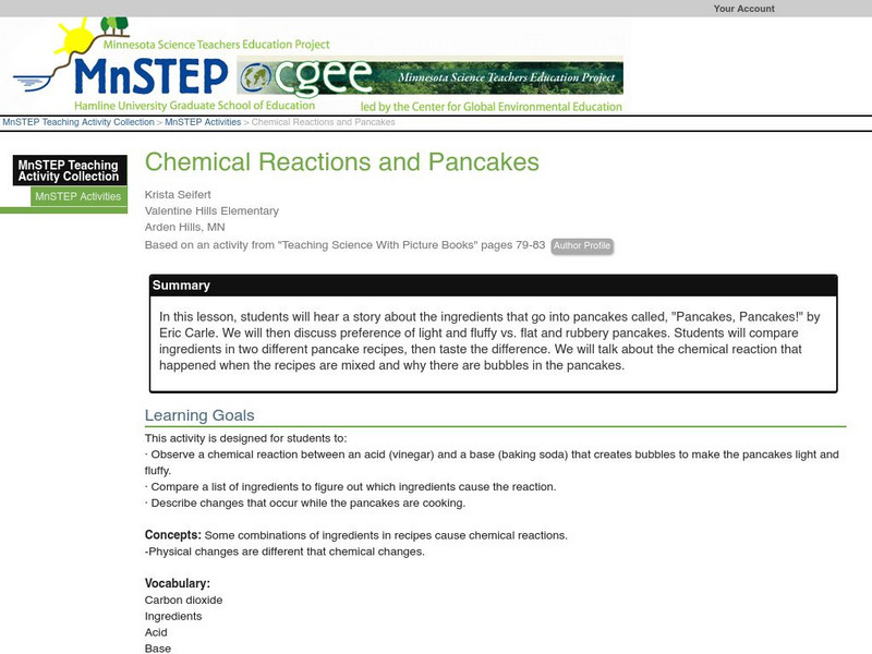 Serc: Chemical Reactions and Pancakes Lesson Plan Serc: Chemical Reactions and Pancakes Lesson Plan