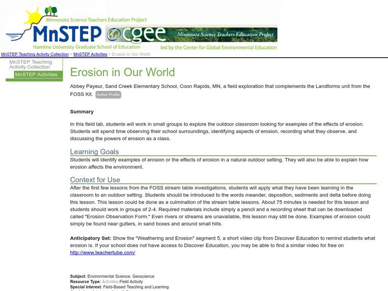 Serc: Erosion in Our World Lesson Plan