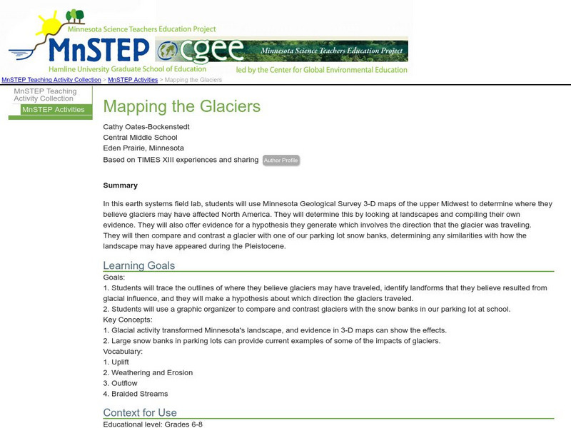 Serc: Mapping the Glaciers Lesson Plan Serc: Mapping the Glaciers Lesson Plan