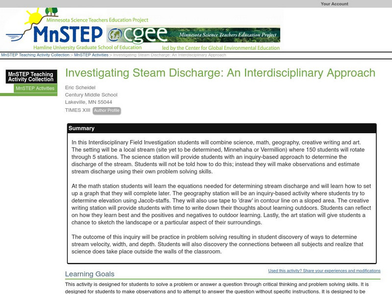 Serc: Investigating Steam Discharge: An Interdisciplinary Approach Lesson Plan Serc: Investigating Steam Discharge: An Interdisciplinary Approach Lesson Plan