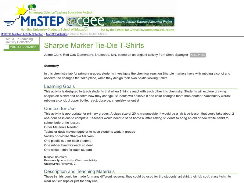 Serc: Mn Step: Sharpie Marker Tie Die T Shirts Lesson Plan Serc: Mn Step: Sharpie Marker Tie Die T Shirts Lesson Plan
