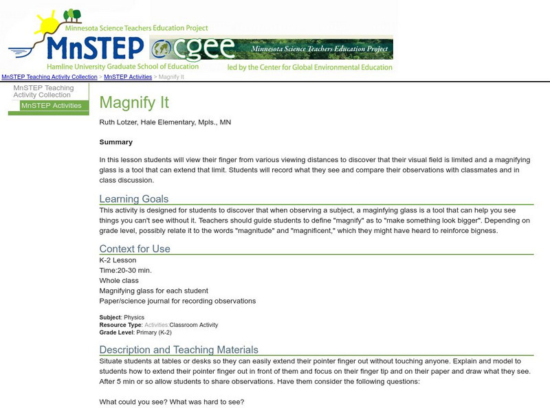 Serc: Magnify It Lesson Plan