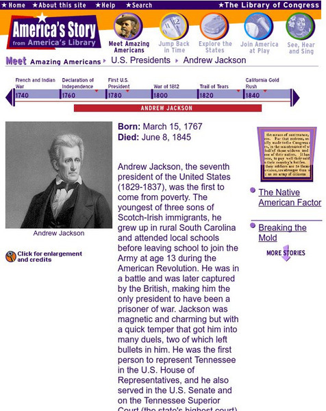 Loc: America's Story: Andrew Jackson Handout Loc: America's Story: Andrew Jackson Handout