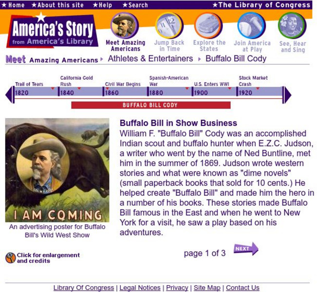Loc: America's Story: Buffalo Bill in Show Business Unit Plan Loc: America's Story: Buffalo Bill in Show Business Unit Plan