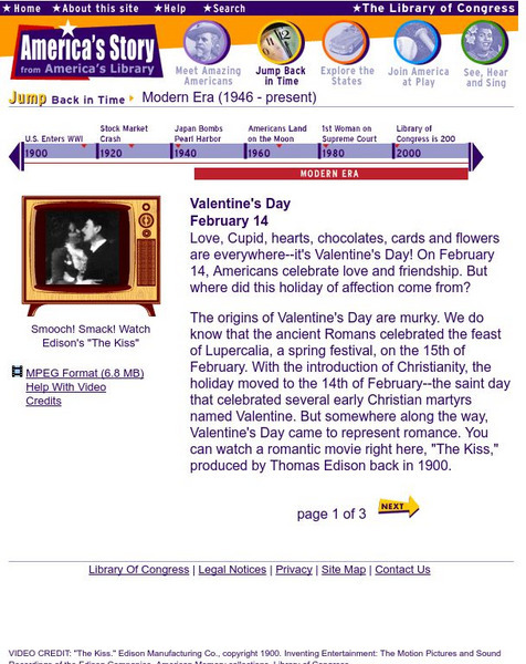 Loc: America's Story: Valentine's Day Handout Loc: America's Story: Valentine's Day Handout
