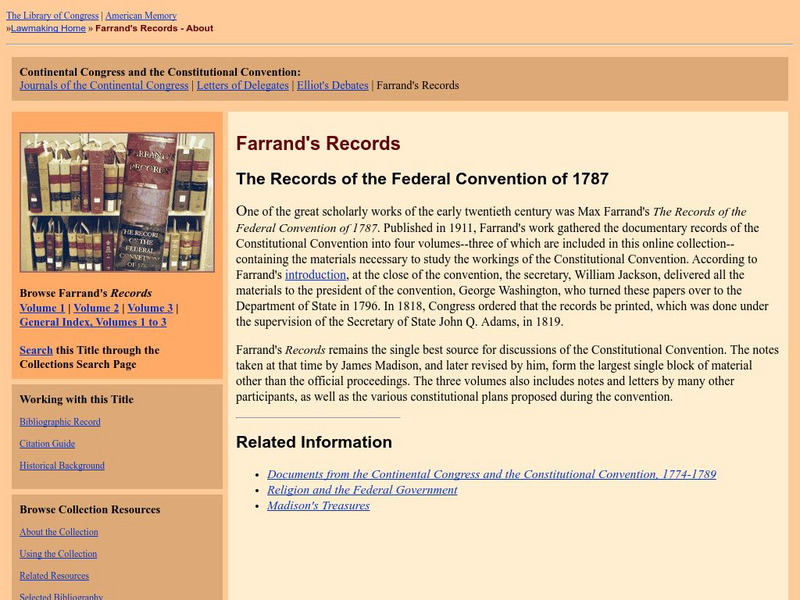 Loc: Ferrand's Records: Records of the Federal Convention Primary Loc: Ferrand's Records: Records of the Federal Convention Primary