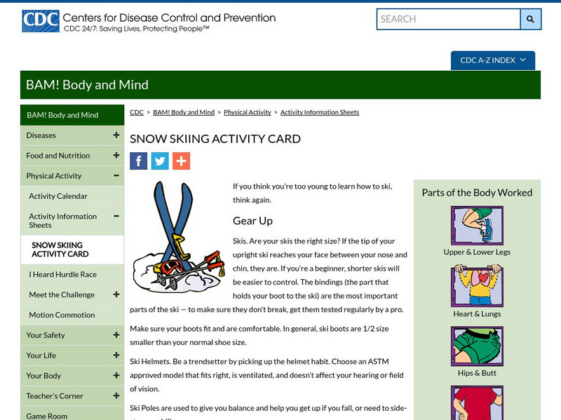 Centers for Disease Control: Bam! Snow Skiing Activity