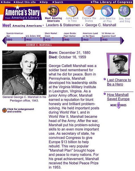 Loc: America's Story: George C. Marshall Website Loc: America's Story: George C. Marshall Website
