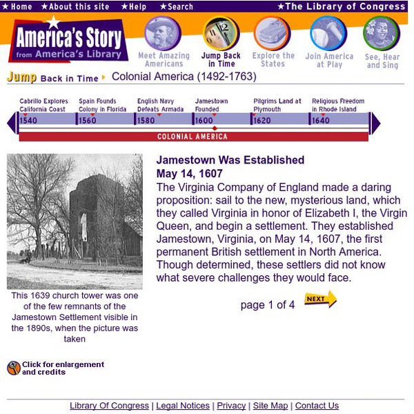 Loc: America's Story: Jamestown Activity Loc: America's Story: Jamestown Activity