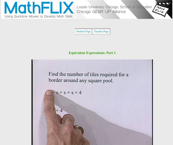 Math Flix: Equivalent Expressions 1 Instructional Video Math Flix: Equivalent Expressions 1 Instructional Video
