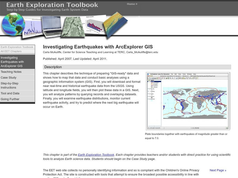 Serc: Investigating Earthquakes With Arc Explorer Gis Lesson Plan Serc: Investigating Earthquakes With Arc Explorer Gis Lesson Plan