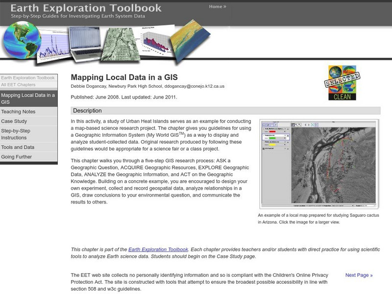 Serc: Mapping Local Data in a Gis Lesson Plan Serc: Mapping Local Data in a Gis Lesson Plan