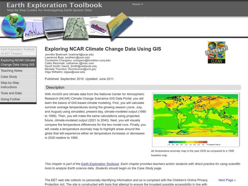 Serc: Exploring Ncar Climate Change Data Using Gis Lesson Plan