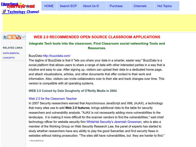 Educational Cyber Playground: Technology Tools for the Online Classroom Website Educational Cyber Playground: Technology Tools for the Online Classroom Website