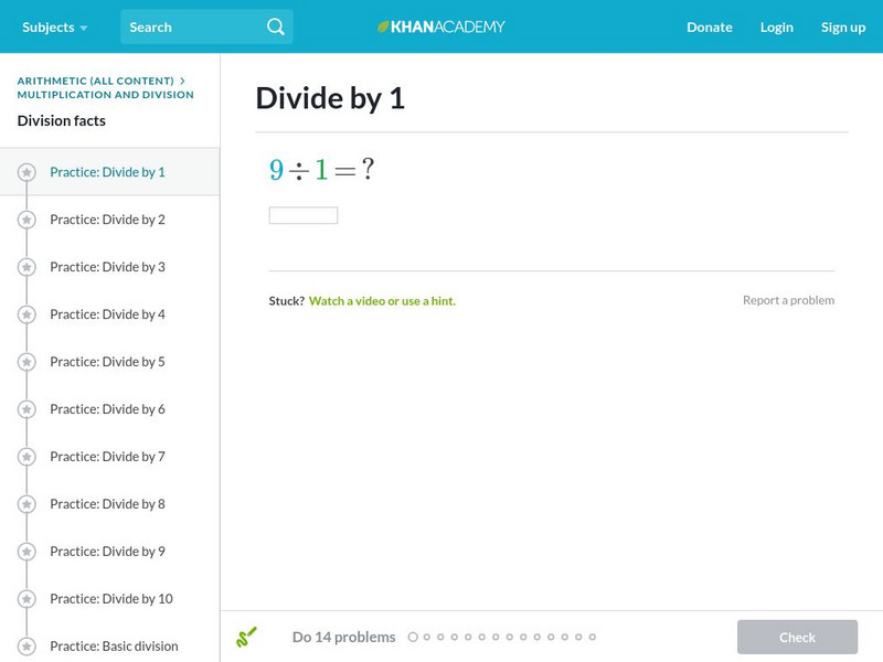 Khan Academy: Divide by 1 Unit Plan